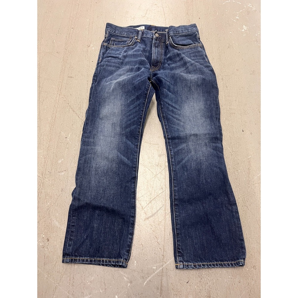 Gap 1969 Jeans Men's Blue Denim Pockets Straight Leg Classic Zip Fly -‎ 33X28